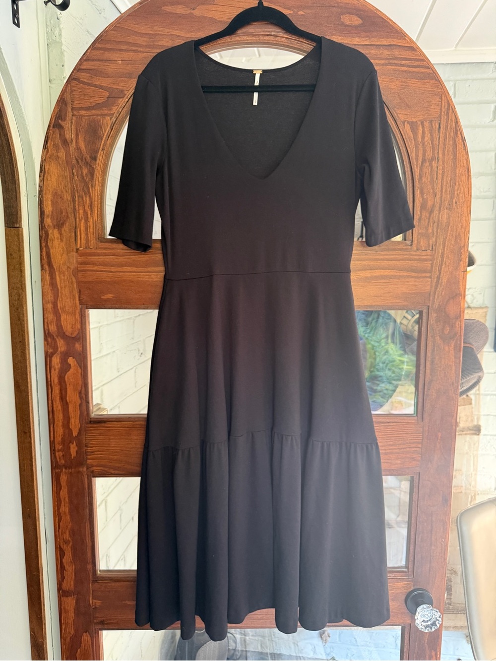 Free People midi western style dress black Large